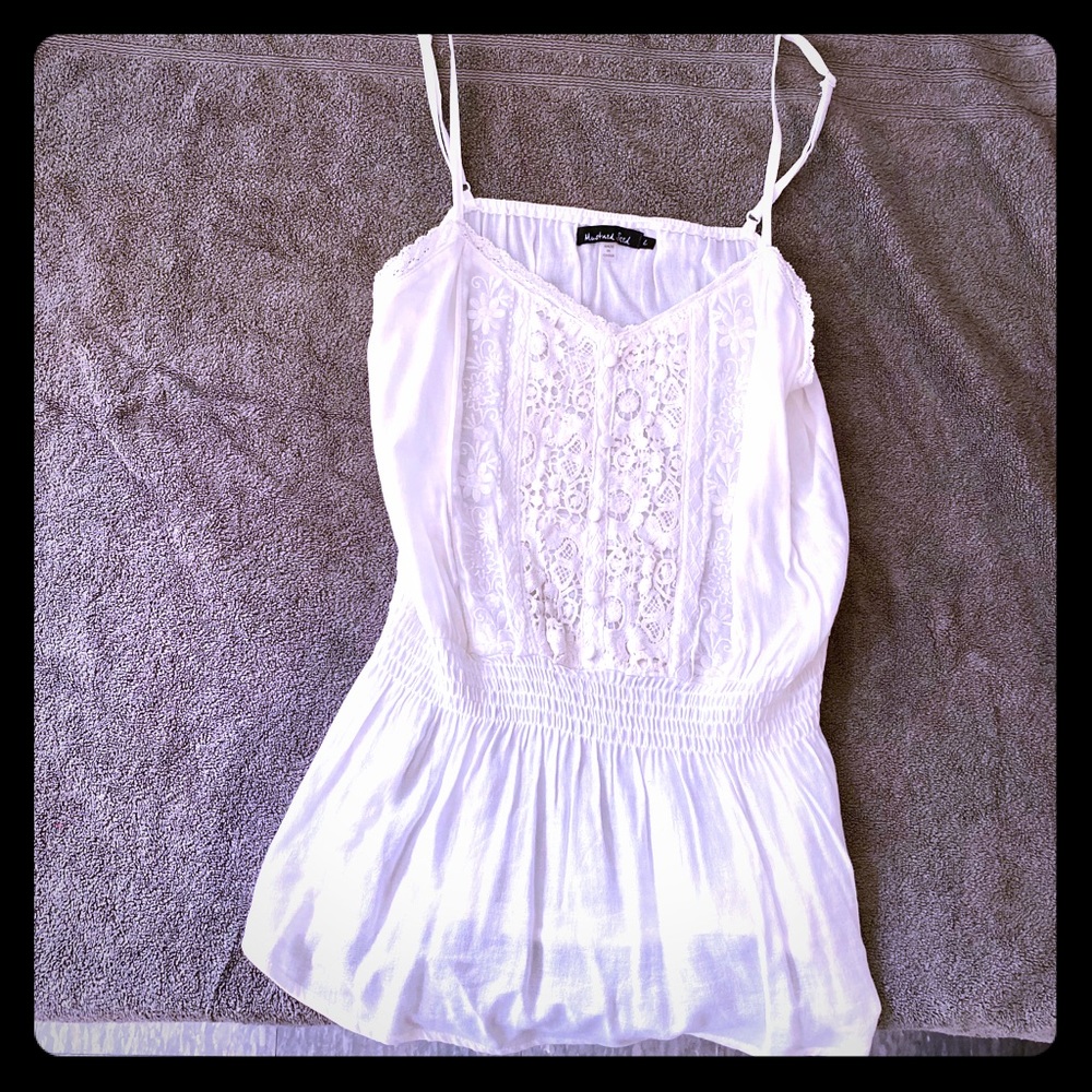 Mustard Seed large white lacy front tank